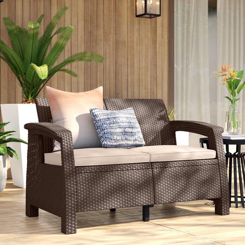 Berard 50.4'' Wide Outdoor Loveseat with Cushions 5301RR
