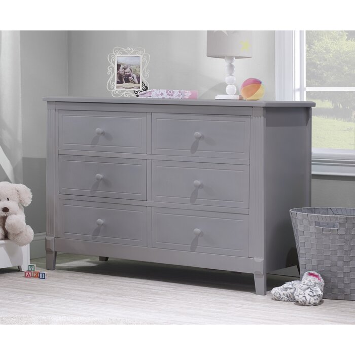 Grey Berkley 6 Drawer Double Dresser (326MM)