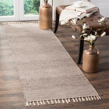 Load image into Gallery viewer, Bester Handmade Flatweave Cotton Area Rug in Ivory/Steel Gray 2&#39;3&quot; x 6&#39;
