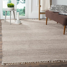 Load image into Gallery viewer, Bester Handmade Flatweave Cotton Ivory/Steel Grey 8&#39;x10&#39; Area Rug
