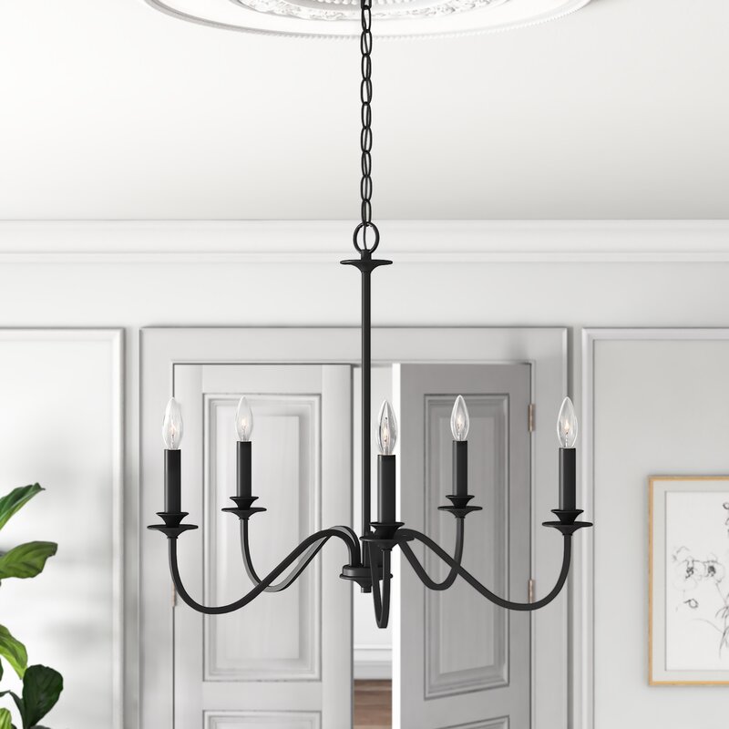 Betsy 5 - Light Candle Style Traditional Chandelier