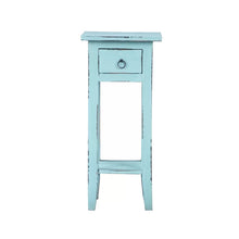 Load image into Gallery viewer, Beach Blue Bettie 25&#39;&#39; Tall Solid Wood End Table with Storage
