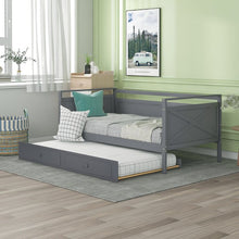 Load image into Gallery viewer, Gray Beverely Twin Daybed with Trundle twin

