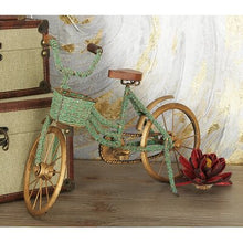 Load image into Gallery viewer, Brown/Green Bevier Decorative Metal and Wood Beads Bicycle Sculpture - 617CE
