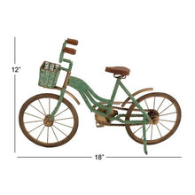 Load image into Gallery viewer, Brown/Green Bevier Decorative Metal and Wood Beads Bicycle Sculpture - 617CE
