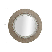 Load image into Gallery viewer, Brown Bevier Round Decorative Wood Wall Accent Mirror (SB1681)
