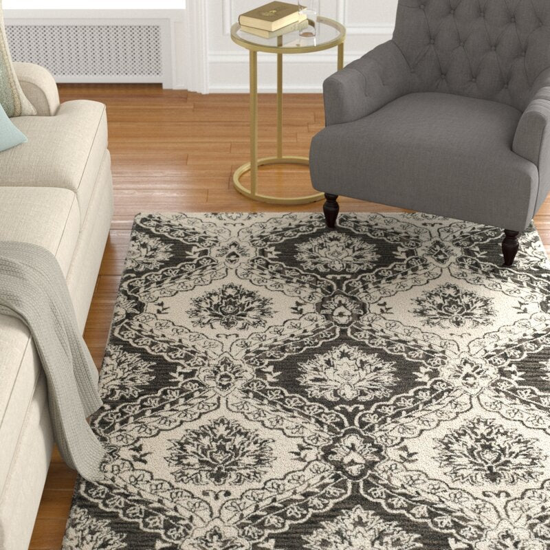 Bevis Handmade Tufted Wool Charcoal Area Rug 6021RR