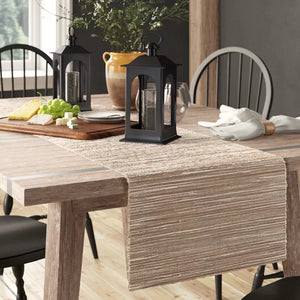 72" x 16" Bevis Shimmering Woven Nubby Natural Table Runner