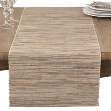 Load image into Gallery viewer, 54&quot; x 14&quot; Bevis Shimmering Woven Nubby Natural Table Runner
