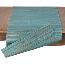 Load image into Gallery viewer, Turquoise Bevis Shimmering Woven Nubby Natural Table Runner 108&quot; x 14 &quot; #210DC - HW
