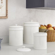 Load image into Gallery viewer, Three Piece White Canister Set #9381
