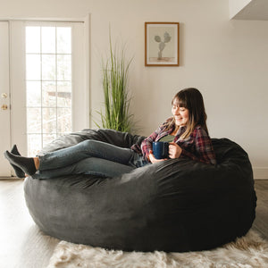 Giant 6 Foot Foam Filled Bean Bag Sofa with Soft Removeable Cover