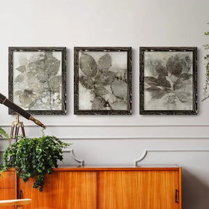 20" H x 51" W x 0.75" D Birch Leaves I - 3 Piece Picture Frame Painting Set on Canvas