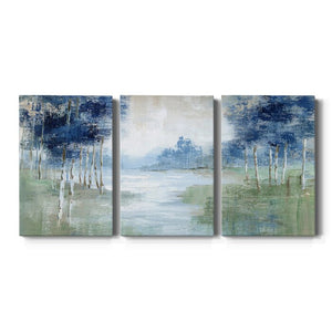Birch River - 3 Piece Wrapped Canvas Print, 36" H x 72" W x 1.5" D