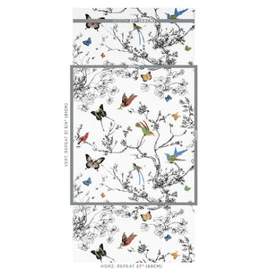 Birds and Butterflies 30' L x 27 " W Wallpaper Roll