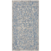 Load image into Gallery viewer, Bismark Oriental Indoor / Outdoor Area Rug in Gray/Navy 2&#39;3&quot; x 5&#39;
