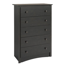Load image into Gallery viewer, Washed Black Kohen 5 Drawer Chest, #6388
