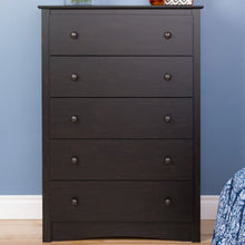 Load image into Gallery viewer, Washed Black Kohen 5 Drawer Chest, #6388

