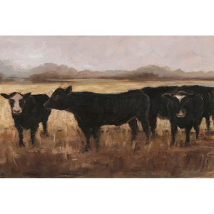 32" H x 48" W x 1" D Black Cows I by Ethan Harper - Wrapped Canvas Print