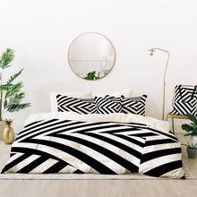 Load image into Gallery viewer, QUEEN Black/White Microfiber Modern &amp; Contemporary Duvet Cover Set
