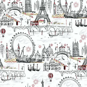 Black and White 27' x 27" Novelty Euro Scenic Spray and Stick Wallpaper Roll, 1 roll=60.5sq ft