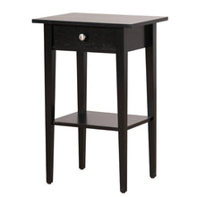 Load image into Gallery viewer, Black One Drawer Night Stand.
