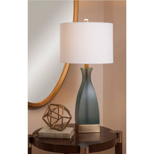 Load image into Gallery viewer, Blair 29&quot; Frosted Blue/Gold Table Lamp
