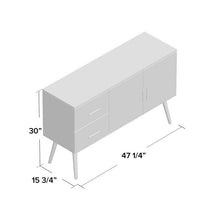 Load image into Gallery viewer, Walnut/White Blairsville 47.25&quot; Wide 2 Drawer Buffet Table, #6428
