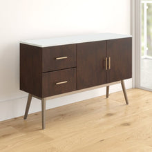 Load image into Gallery viewer, Walnut/White Blairsville 47.25&quot; Wide 2 Drawer Buffet Table, #6428
