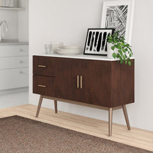 Load image into Gallery viewer, Walnut/White Blairsville 47.25&quot; Wide 2 Drawer Buffet Table, #6428
