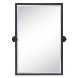 30" H x 20" W Matte Black Blakley Modern & Contemporary Beveled Bathroom / Vanity Mirror