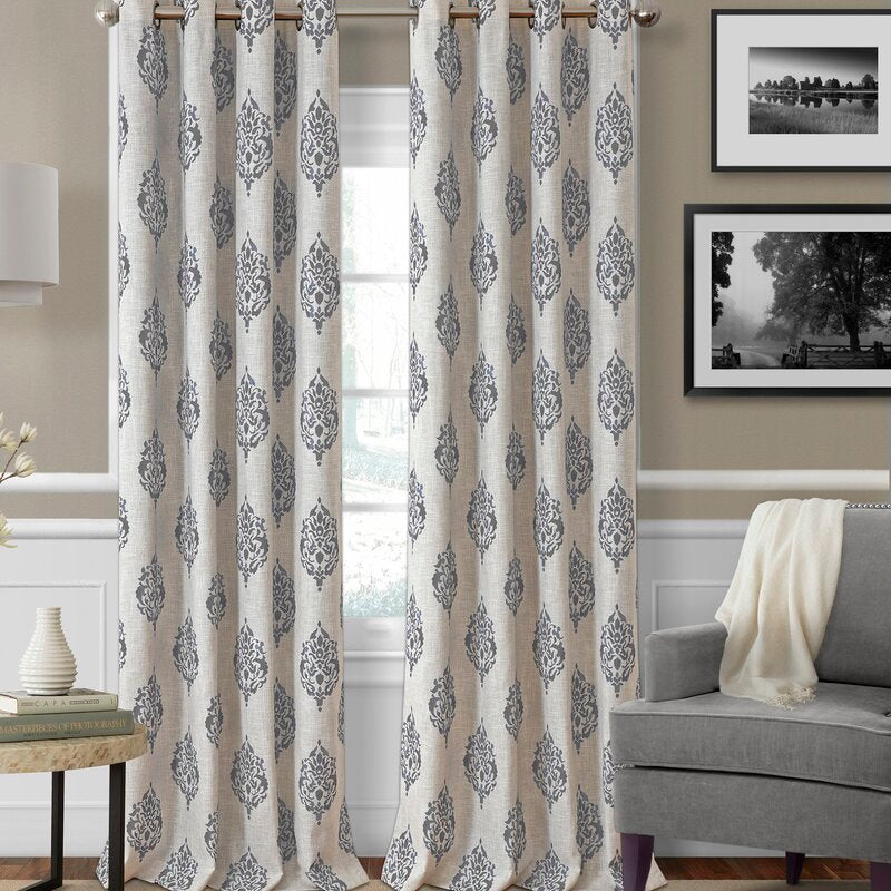 Blanford Ikat Room Darkening Thermal Grommet Single Curtain Panel (2 BOXES)