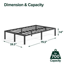 Load image into Gallery viewer, Queen Blough 14&#39;&#39; Steel Bed Frame
