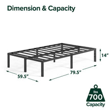 Load image into Gallery viewer, Blough 14&#39;&#39; queen Steel Bed Frame
