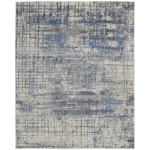 Calvin Klein Torrent Abstract Area Rug Ivory/Blue/Grey 358CDR