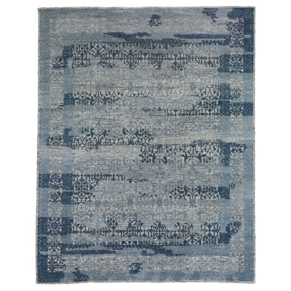 Roma Oriental Hand Knotted Wool Gray/Blue 12 x 15 Area Rug 3463RR