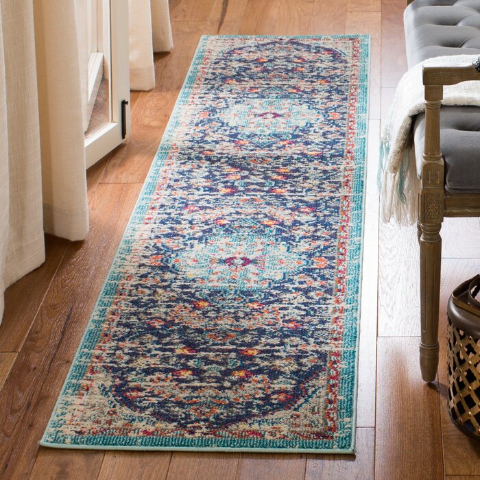 Gutierez Oriental Teal/Blue Area Rug 4503RR