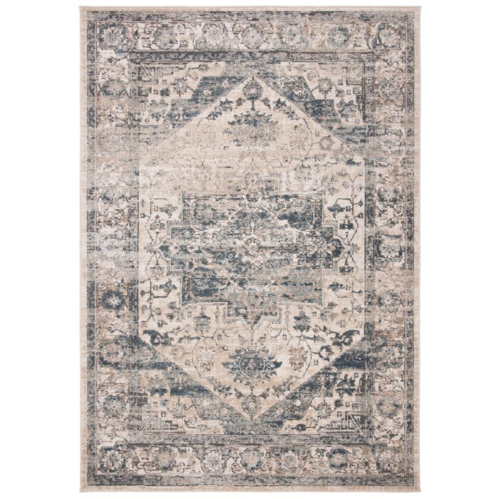 Oriental Ivory/Blue Area Rug (SB989)