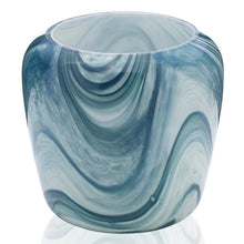 Load image into Gallery viewer, 6.5&quot; H x 6.89&quot;W x 6.89&quot; D Blue Glass Table Vase #807HW
