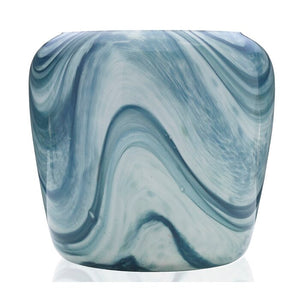 6.5" H x 6.89"W x 6.89" D Blue Glass Table Vase #807HW