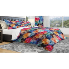 Load image into Gallery viewer, King Duvet Cover + 2 Shams Blue/Red Microfiber Modern &amp; Contemporary Duvet Cover Set
