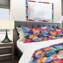 Load image into Gallery viewer, King Duvet Cover + 2 Shams Blue/Red Microfiber Modern &amp; Contemporary Duvet Cover Set
