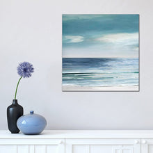 Load image into Gallery viewer, 18" H x 18" W x 0.75" D Blue Silver Shore I by Sally Swatland - Painting Print MRM1443
