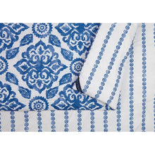 Load image into Gallery viewer, Blue/White 100% Cotton Reversible Traditional Comforter Set queen
