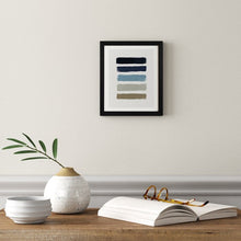 Load image into Gallery viewer, 9.5&quot; H x 8&quot; W x 2&quot; D Blue/Gray/Black Blue and Taupe Stripes - Print (ND68)
