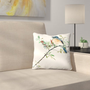 14" x 14" Blue/White Bluebird 14" Throw Pillow (DC13)