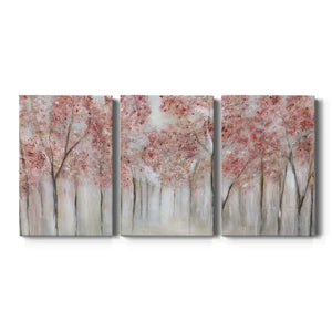 Blushing Spring - 3 Piece Picture Frame Print on Canvas 36 x 72 x 1