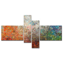 Load image into Gallery viewer, Board Stained Abstract Art - 4 Piece Wrapped Canvas Print MRM3113
