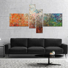 Load image into Gallery viewer, Board Stained Abstract Art - 4 Piece Wrapped Canvas Print MRM3113
