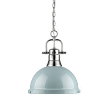 Load image into Gallery viewer, Chrome with Seafoam Shade Bodalla 1 - Light Single Dome Pendant CG216
